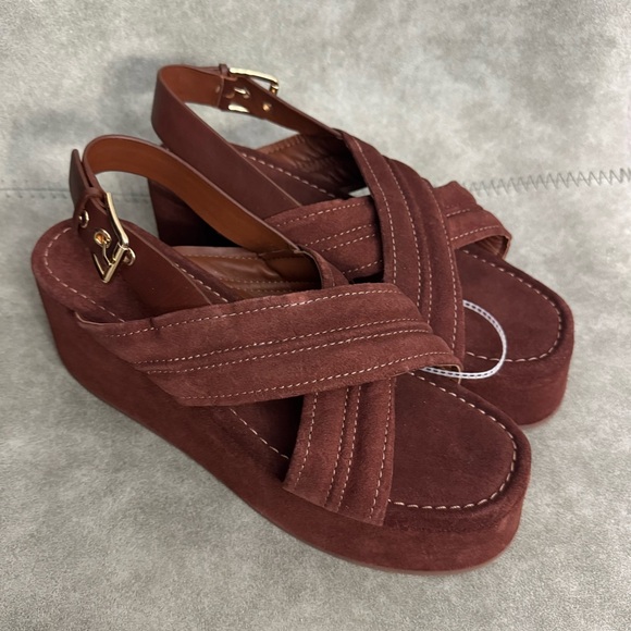 NWT Free People Beach Party Suede Slingback Platform Sandals Sz 9 - Picture 7 of 16